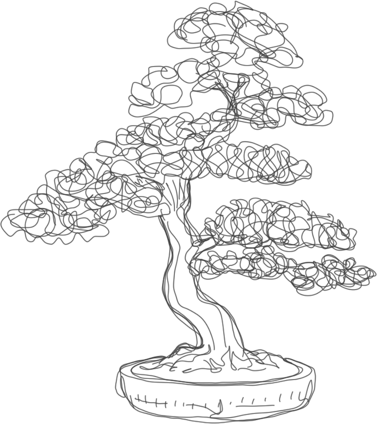 Ilustración de árbol de Bonsai