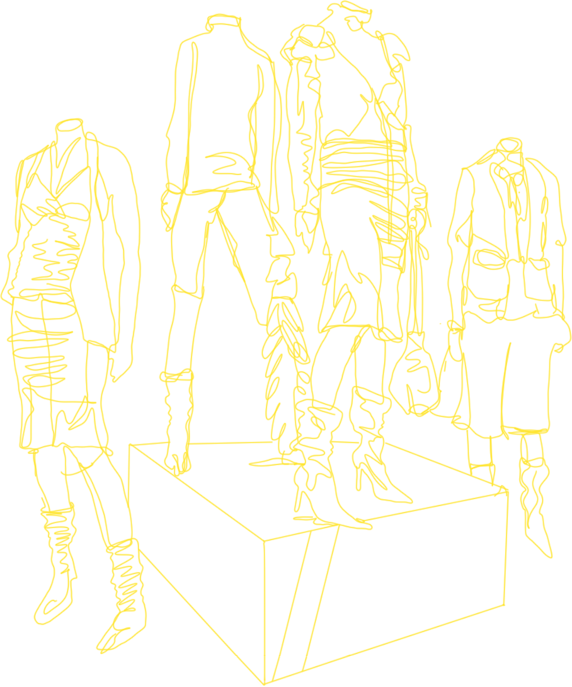 Ilustración de maniquíes con ropa moderna
